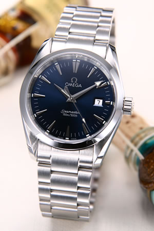 オメガ OMEGA 腕時計 シーマスター アクアテラ ボーイズ ブルー 2518-80【送料無料】