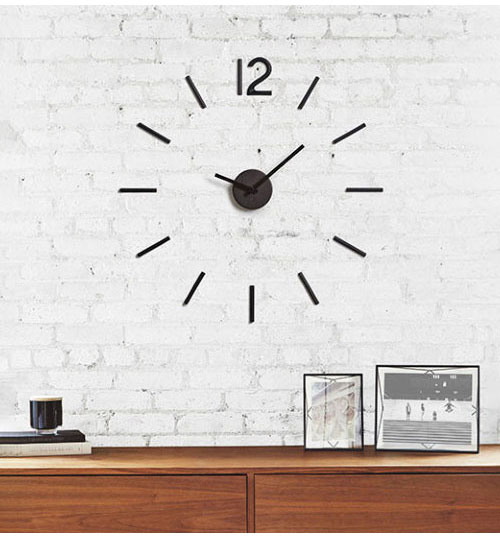 umbra アンブラ 時計 ウォールクロック BLINK CLOCK シール 壁掛け 壁に貼る時計 奥行IY シンプル ブラック BK 北欧 おしゃれ スタイリッシュ インテリア(代引不可)【送料無料】 [2]