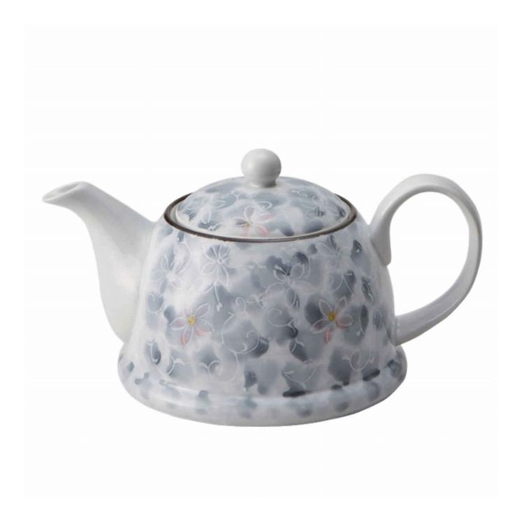 丸利玉樹利喜蔵商店 急須 430ml 墨小花 ポット ティーポット おしゃれ かわいい お茶ポット 磁器(代引..