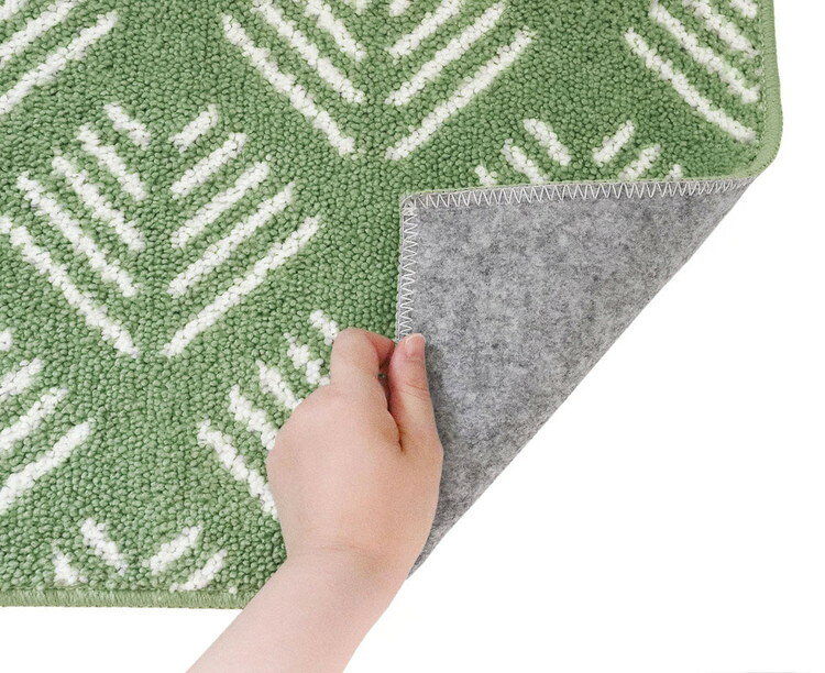 トイレマット マット ロング 耳長 105×70cm ナチュラル グリーン オカトー(代引不...