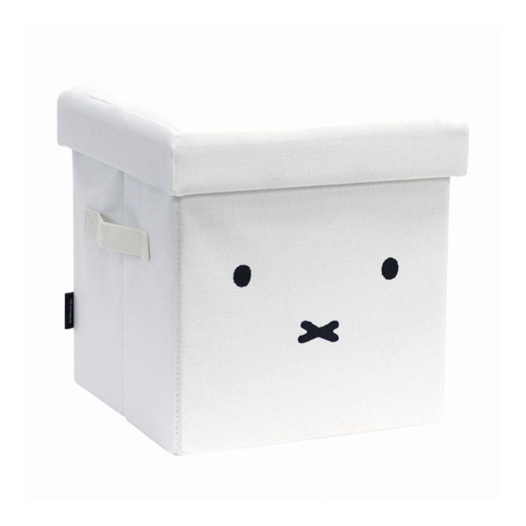 Stools - miffy 収納ボックス 収納できるスツール ミッフィー 布 フタ付き おもちゃ入れ ホワイト オカトー(代引不可)【送料無料】