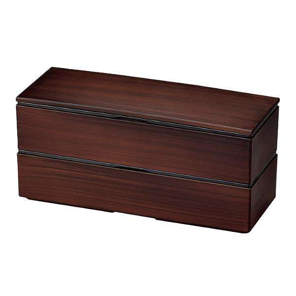 日本製 お弁当箱 2段 560ml スリム スクエア 木目塗 栃木目 ランチボックス 栃木目 たつみや(代引不可)