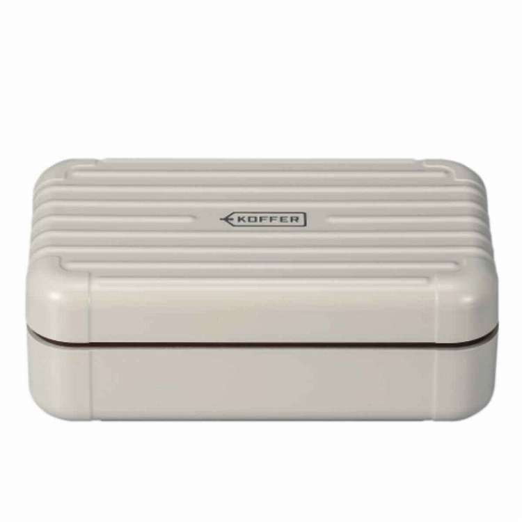 日本製 食洗機対応 弁当箱 1段 700ml KOFFER スーツケース型 スモーキーホワイト(代引不可)【送料無料】