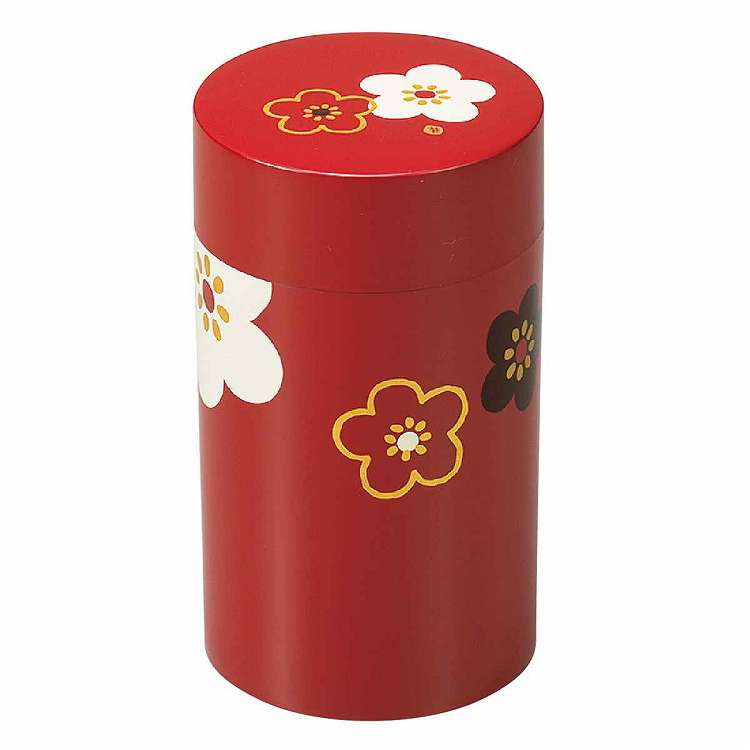 Tea Canisters - 日本製 茶筒 650ml 大 朱華文様梅 HAKOYA 朱 たつみや(代引不可)