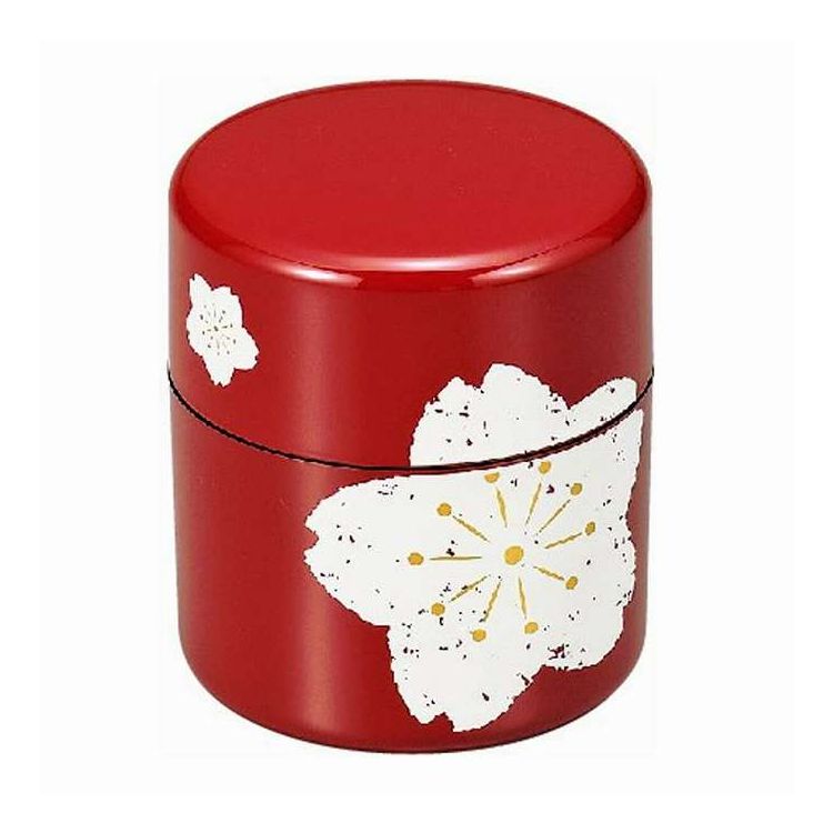 日本製 茶筒 380ml 朱桜 黒椿 HAKOYA 朱桜 たつみや(代引不可)