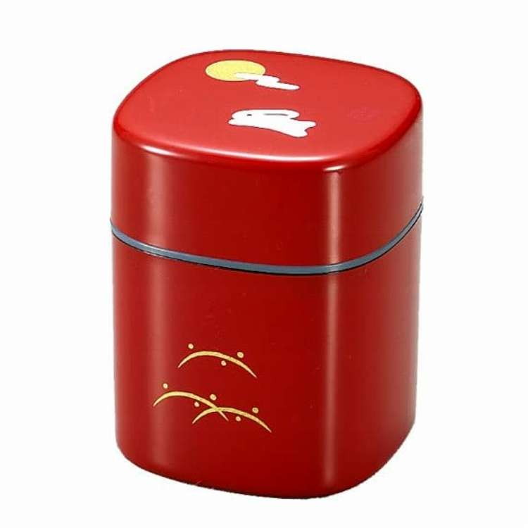 日本製 茶筒 300ml 茶入れ 朱うさぎ HAKOYA 朱 たつみや(代引不可)