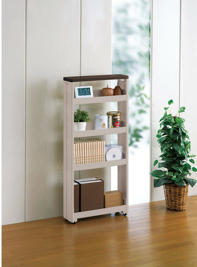 キッチンワゴン スマートワゴン Fit W45 幅12.5cm 奥行45cm 5段 グレー 不動技研(...