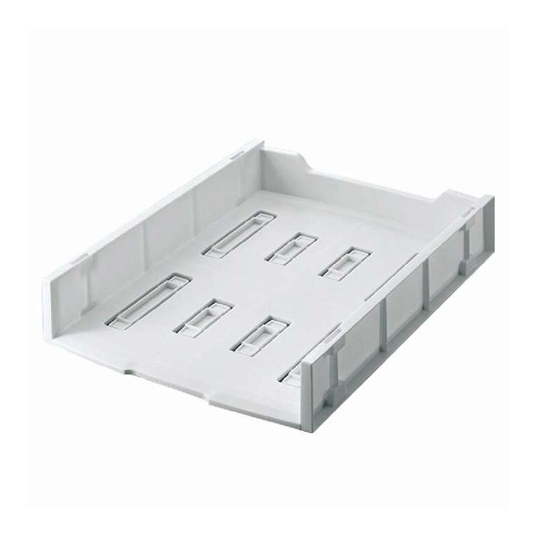 【商品説明】A4ファイルや書類が収納できるラックです。便利な6個セットで、用途に合わせて積み重ねて使用できます。底面に付いたジョイントパーツをカットして使えば、2段階の高さ調節が可能です。卓上の書類やパソコン周りの小物をスッキリ整理できます。別売りのユースフルA4トレーと併せてご使用いただけます。【商品情報】■サイズ外寸：約幅26×奥行34.6×高さ6（cm）内寸：約幅23.7×奥行32.3×高さ5（cm）■材質ポリプロピレン■生産国日本製■セット内容6個入り■備考組立状態：完成品付属のジョイントで高さ調節可能【代引きについて】こちらの商品は、代引きでの出荷は受け付けておりません。【送料について】北海道、沖縄、離島は送料を頂きます。