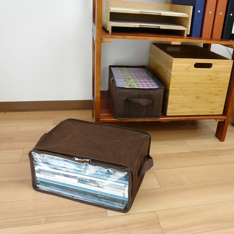 収納ボックス 新聞紙サイズ 幅31×奥行25×高さ15cm メディア収納 布製 東洋ケース(...
