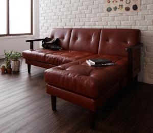 こだわりと、くつろぎがそこに・・・Wood arm corner couch sofa木肘コーナーカウチソファ【VINK】ヴィンクPoint:1 take it easy〜それは時間をわすれさせるカタチ〜くつろぎかたはあなた次第。脚を伸ばすも、横になるも・・・このソファがあれば自由自在Point:2 free layout〜お部屋に合わせて自由に配置換え〜このソファは、好きな時に思い通りのレイアウトでくつろげます。スツールとクッションを移動すれば、簡単にカウチスタイルやオットマンスタイルを楽しんで頂けます。座面のクッションを外してスツールを移動させてクッションを入れ替えればRight　Style【右カウチ】Left　Style【左カウチ】カウチ部分のクッションと、ソファ部分のクッションを入れ替えればOttoman　Style【オットマン】脚は取り外しが可能です。部屋を広く見せたいときは、脚を取り外して、フロアタイプとしての利用も可能です。目線が下がって、部屋が広く感じられます。Floor　Style【フロア】Point:3 form〜最少スペースで、最大のくつろぎ空間を〜住居スペースの限られている日本住居で、邪魔にならないサイズに設計しました。サイズはコンパクトに、座面スペースは最大限・・・そんなわがままも叶えてくれるソファですくつろぎを求めるとどうしても多くのスペースをとってしまうのがソファ・・・でもVINKならそんな悩みも解決！例えお部屋が狭くても窮屈な感じがなく、ゆったりとした気分で過ごせます。一人暮らしにもお勧めのデザインです。Point:4 design〜手にした瞬間から感じる風格〜木のぬくもりを感じさせる肘掛けと、深みのある合皮素材がまるで幾つもの年月を経てきたかのような雰囲気を演出。スタンダードで飽きのこないデザインはどこかオシャレで使い続けるほど、味がでます。光と影に照らされて、姿を変えていくその素材感は、まるで本革。ヴィンテージ加工を施した側地の高級感を感じられます。肘掛けや脚部は、木目をいかしながら側地の質感をさらに高める色目に。肘も脚も温もり感じる天然木・・・。座り心地は少しかため。長く使ってもらえるように、ずっと休んでいてもらえるように。見た目だけでなく、機能性もある側地。汚れや傷にも強く、お手入れも簡単にしていただけます。▼サイズを選ぶ▼3P (現在表示中)