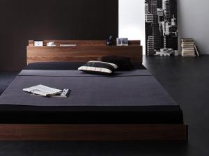 新生活おすすめの10億円売れたフロアベッドシリーズ スタンダードボンネルコイルマットレス付き 棚・コンセント付 シングル 組立設置付(代引き不可)【送料無料】