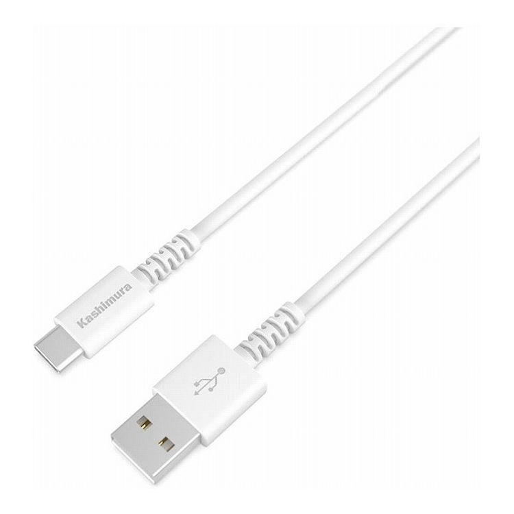 カシムラ USB充電&同期ケーブル 1.2m TypeA-TypeC ホワイト AJ-640 断線防止ロングブッシュ構造【ポイント10倍】