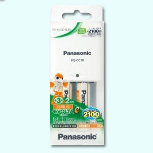 乾電池 充電式エボルタe電池単3形2本(HHR-3LWS×2本)+充電器(BQ-CC10)セットのサムネイル
