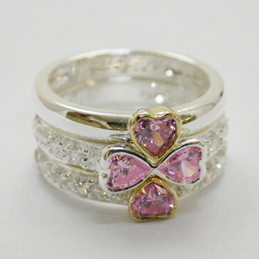 Folli Follie フォリフォリ CLOVER RING PINK/CLEAR/54 リング レディース