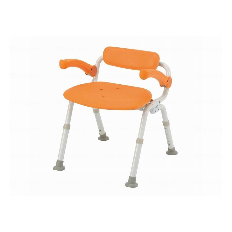パナソニックエイジフリー シャワーチェアユクリアミドルSP腰当付おりたたみN オレンジ【送料無料】