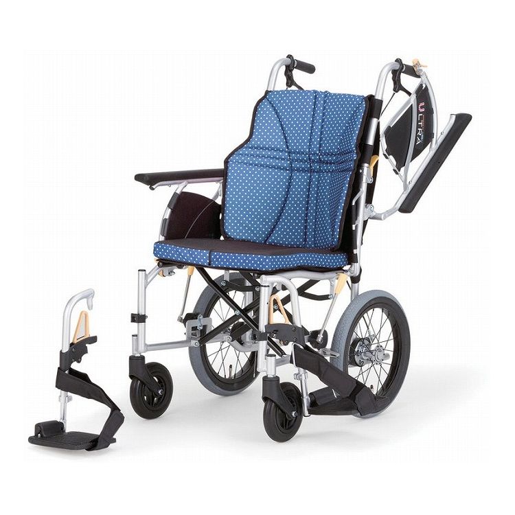 日進医療器 車いす 車椅子 ウルトラシリーズ 介助式 NAH-U2W インディゴ 38cm(代引不可)【ポイント10倍】【送料無料】
