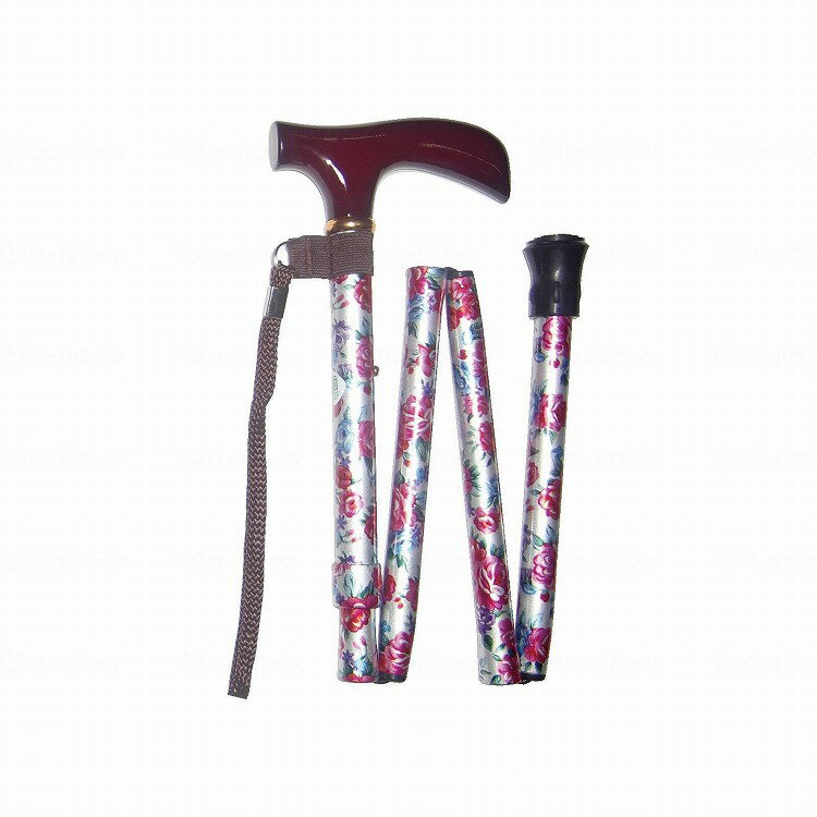 中嶋次朗商店 アルミ4段式 花柄 楓グリップ 花柄パープル(代引不可)【送料無料】