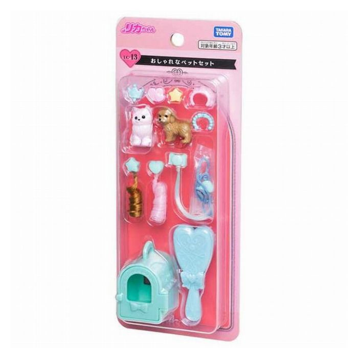 ネコちゃんとワンちゃんをかわいいグッズでおしゃれにしちゃお！【商品仕様】対象年齢：3歳〜パッケージ形状：台紙安全基準：ST生産国：中国パッケージサイズ：幅100×高250×奥45mm【権利表記】(C) TOMY【送料について】北海道、沖縄、離島は送料を頂きます。LINKブルーバケーションシュガーリボンハッピーケーキセットおしゃれなペットセット