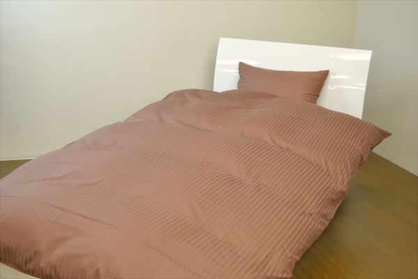 ストライプサテン　ボックスシーツ　クイーンサイズ　(代引不可)【送料無料】