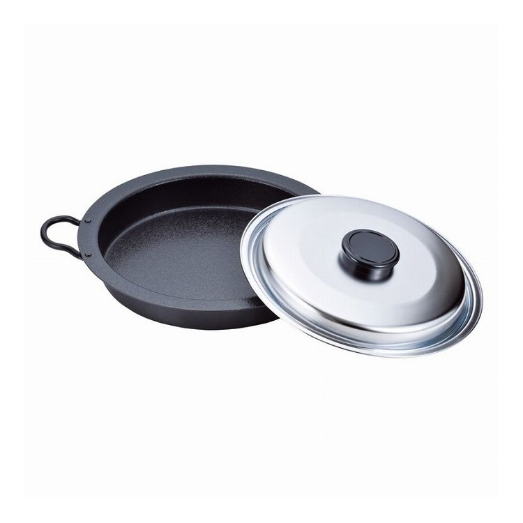 燕三 IH対応鉄焼肉・餃子鍋26cm(蓋付) EM-045【送料無料】