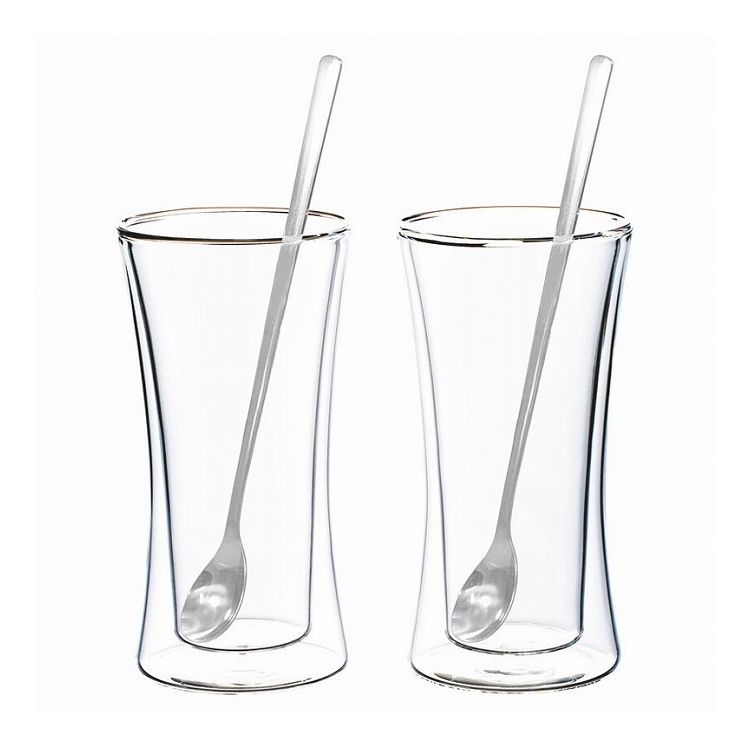 ウェルナーマイスター 耐熱二重ガラスタンブラー&ロングスプーンペアセット 800-558(代引不可)【ポイント10倍】【送料無料】