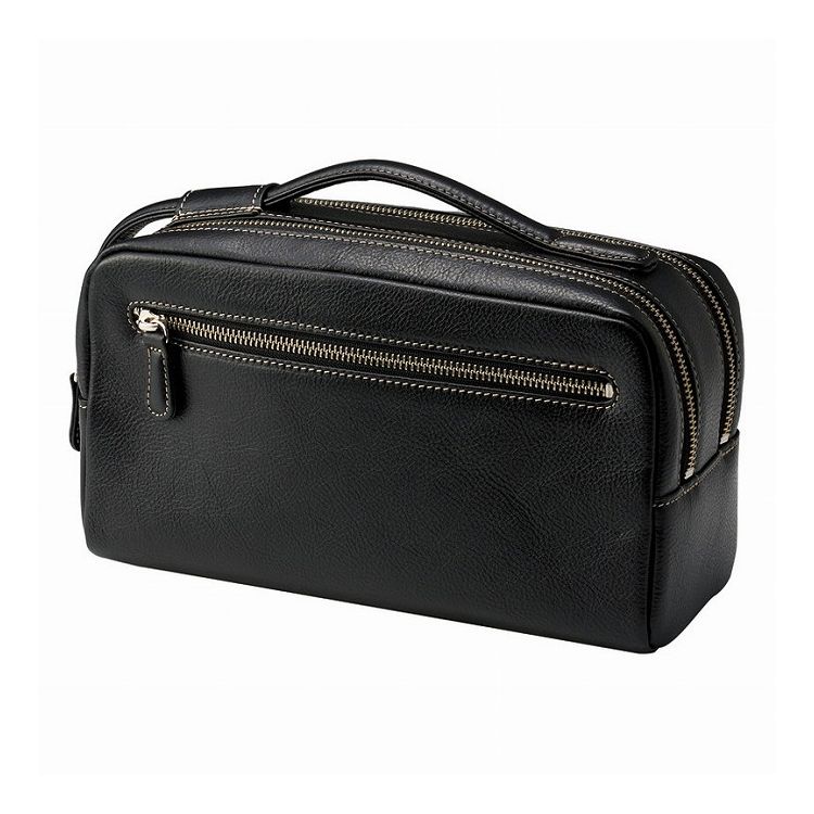 良品工房 日本製牛革ダブルファスナーポーチ T19-308(代引不可)【ポイント10倍】【送料無料】