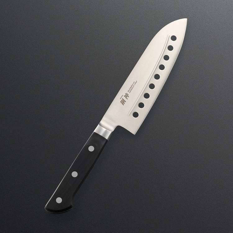 鋼神 モリブデンバナジウム鋼穴明三徳包丁 Z-2301(代引不可)【ポイント10倍】【送料無料】