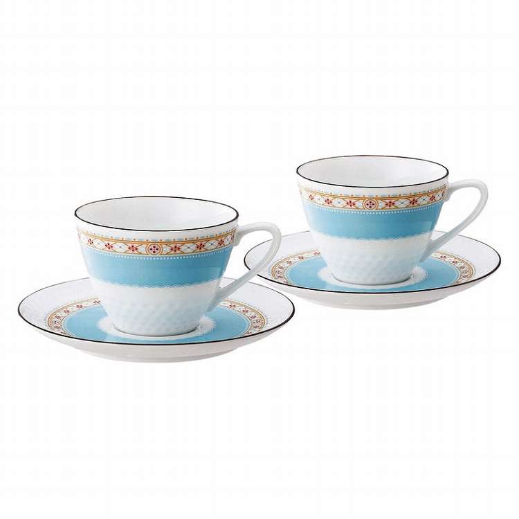ノリタケ ハミングブルー ティー・コーヒー碗皿ペアセット 1645L/P94589(代引不可)【ポイント10倍】【送料無料】