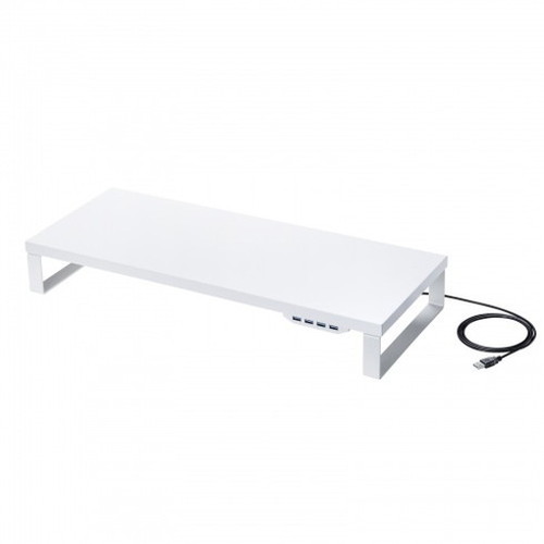 サンワサプライ USBハブ付モニター台(ホワイト) MR-LC215W(代引不可)【送料無料】