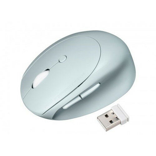 サンワサプライ 静音ワイヤレス小型エルゴノミクスマウス(充電式・5ボタン) MA-EWBS522BL(代引不可)【..