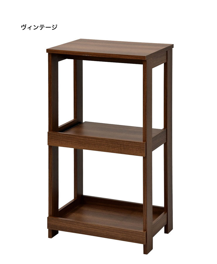 シンプルシリーズ オープンラック 3段 真ん中スライド天板 キッチン収納 オープン...