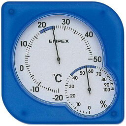 EMPEX (エンペックス) 温度・湿度計 シュクレmidi 置き掛け兼用 TM-5606 クリアブルー