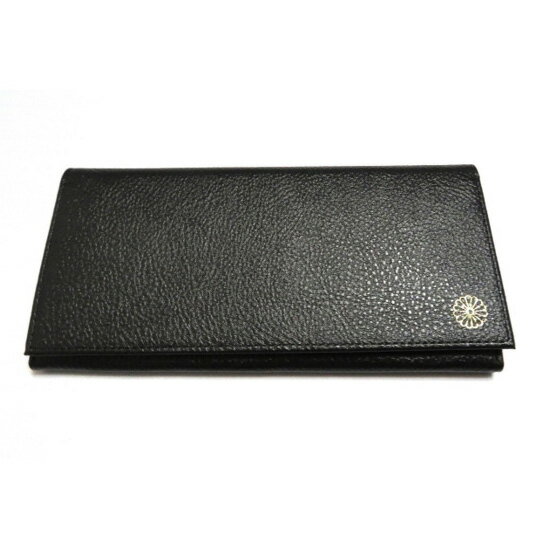 U, 吉 - 銀座村松時計店 菊紋入長財布 LW-101-BK ブラック【ポイント10倍】【送料無料】