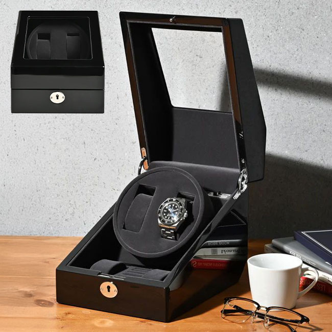 エスプリマ ワインディングマシーン 腕時計2本巻き 木製 ピアノブラック LU2223001BK【ポイント10倍】..