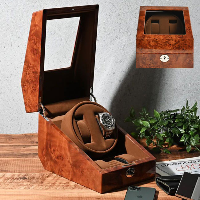 エスプリマ ワインディングマシーン 腕時計2本巻き 木製ブラウン LU2223001RD【ポイント10倍】【送料無..