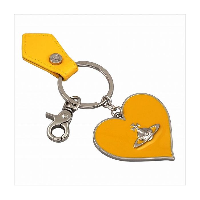 ヴィヴィアンウエストウッド キーホルダー（レディース） VIVIENNE WESTWOOD ヴィヴィアンウエストウッド キーリング MIRROR HEART GADGET 82030008 E401 YELLOW おしゃれ プレゼント 贈り物 祝い品【送料無料】