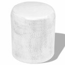 vidaXL アルミ製スツール/サイドテーブル 槌目仕上げ シルバー家具 テーブル アクセントテーブル エンドテーブル(代引不可)【送料無料】
