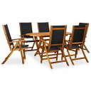 vidaXL 屋外ダイニング7点セット アカシア無垢材家具 アウトドア家具 屋外家具セット(代引不可)