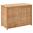 vidaXL ランドリーバスケット 87.5x46x67cm ウォールナット無垢材ホーム&ガーデン 家事用品 ランドリー用品 洗濯かご(代引不可)