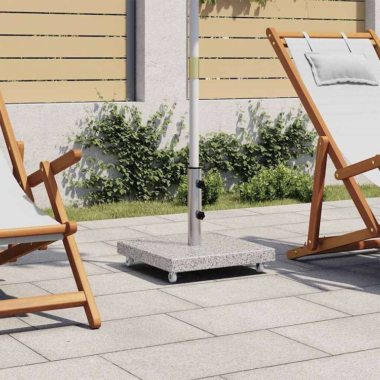 vidaXL パラソルベース 花こう岩 角型 30kg グレーホーム&ガーデン 芝&ガーデン アウトドアリビング ア..