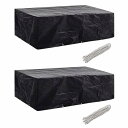vidaXL ガーデン家具カバー 2点セット 8人用 ポリラタン製 10穴 300x140cm家具 屋外家具アクセサリ 屋外家具カバー(代引不可)