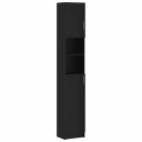 vidaXL バスルームキャビネット ブラック 32x25.5x190cm エンジニアリングウッド家具 家具セット バスルーム家具セット(代引不可)