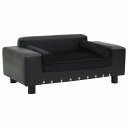 vidaXL 犬用ソファ ブラック 81x43x31cm プラッシュ&合成皮革製動物&ペット用品 ペット用品 犬用品 犬用ベッド(代引不可)