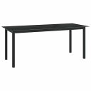 vidaXL ガーデンテーブル ブラック 190x90x74cm アルミ&ガラス製家具 アウトドア家具 アウトドアテーブル(代引不可)