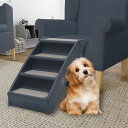 vidaXL 4段 折りたたみ犬用階段 ダークグレー動物&ペット用品 ペット用品 ペットステップ・スロープ(代引不可)【送料無料】