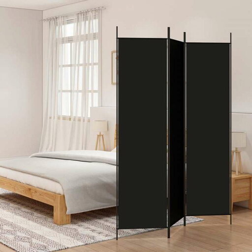 vidaXL 3枚パネル 間仕切り 150x200cm 布製 ブラック家具 間仕切り(代引不可)【送料無料】 vidaXL 3枚パネル 間仕切り 150x200cm 布製 ブラック家具 間仕切り(代引不可)【送料無料】