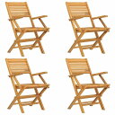 vidaXL 折りたたみガーデンチェア 4点 55x62x90 cm チーク無垢材家具 アウトドア家具 屋外椅子 アウトドアベンチチェア(代引不可)【送料無料】