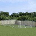 vidaXL 屋外用犬小屋 シルバー 6x14x2m 亜鉛メッキ鋼製動物&ペット用品 ペット用品 犬用品 犬小屋・ドッグラン(代引不可)
