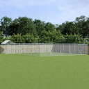 vidaXL 屋外犬小屋 屋根付き シルバー 12x12x2.5 m 亜鉛メッキ鋼製動物&ペット用品 ペット用品 犬用品 犬小屋・ドッグラン(代引不可)