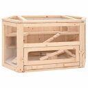 vidaXL ハムスターケージ 80x40x43cm モミ無垢材動物&ペット用品 ペット用品 小動物用品 小動物 飼育・ケージ(代引不可)